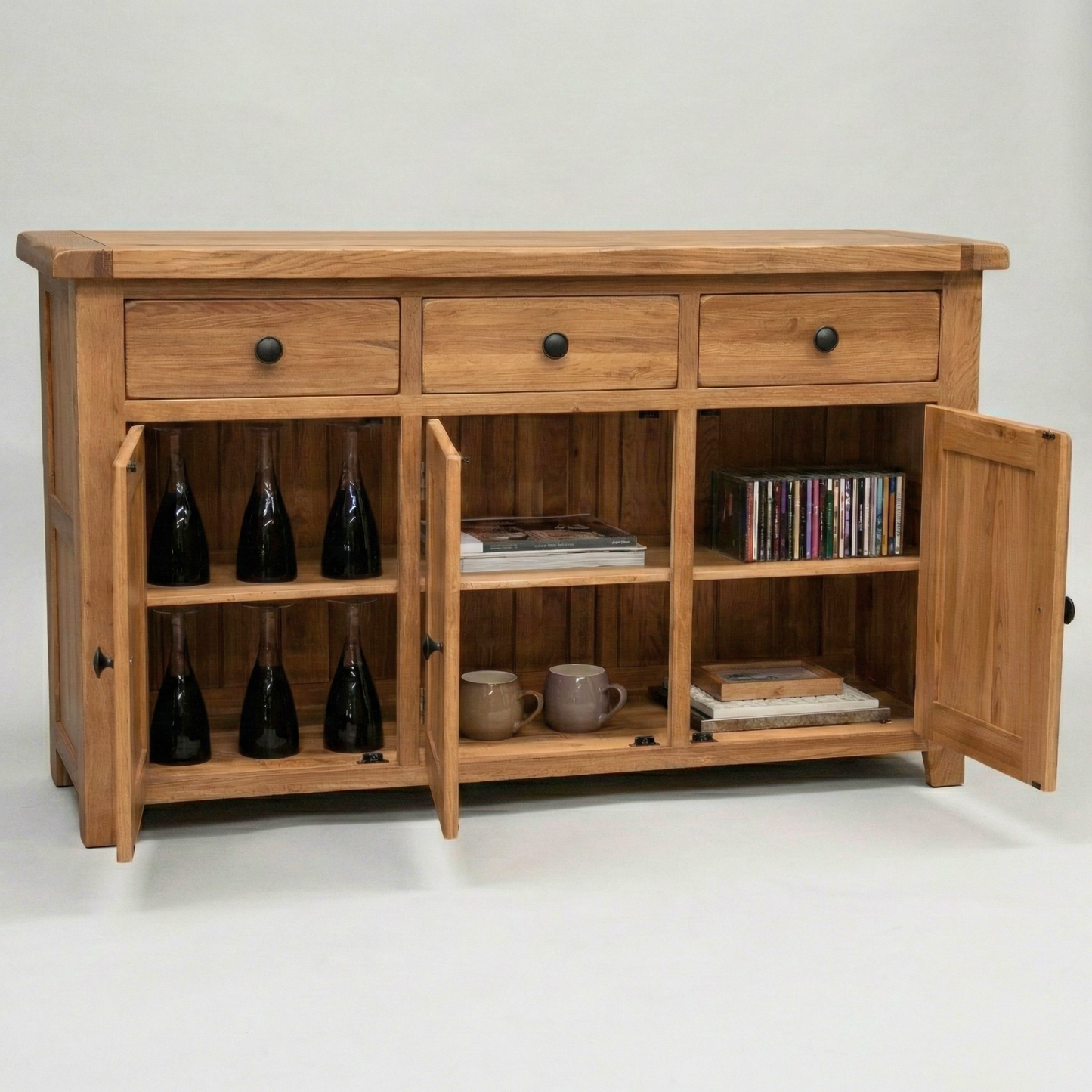 Rustic Oak Large Sideboard