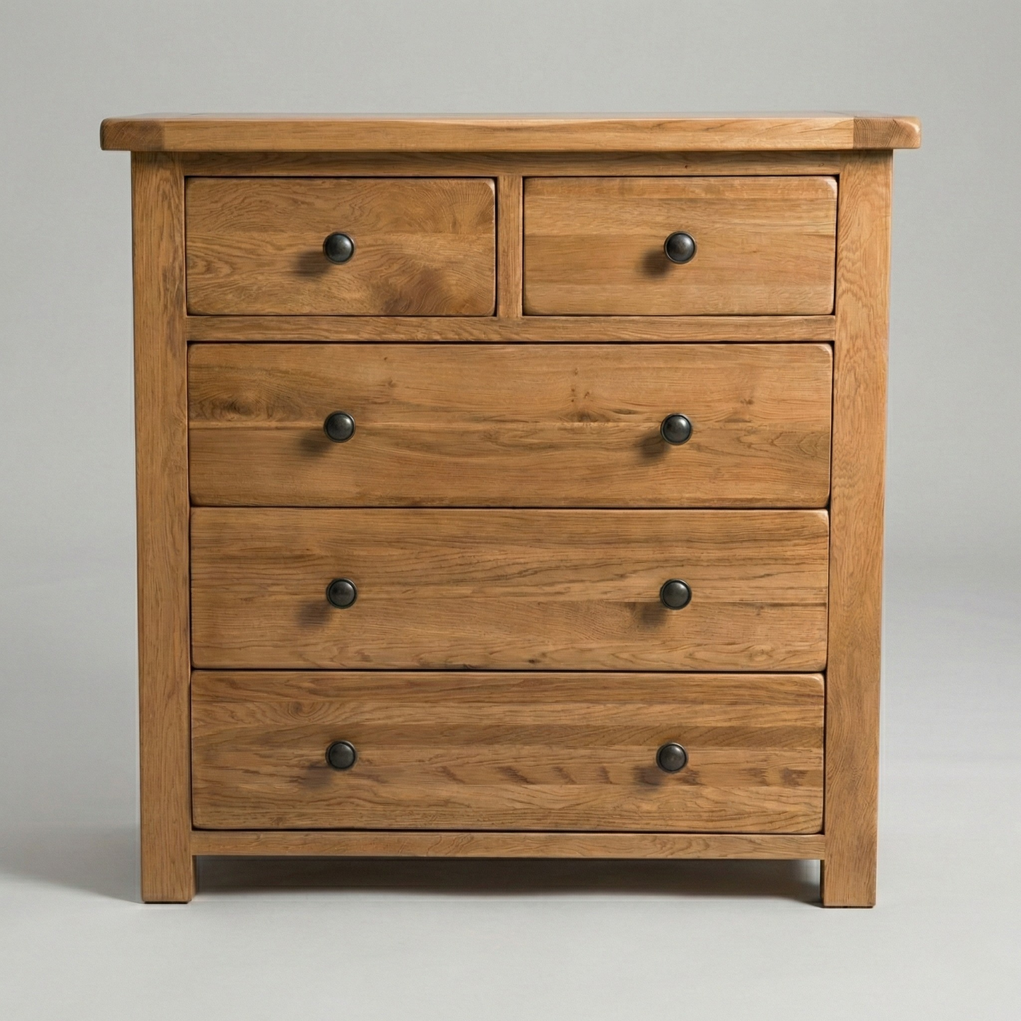 Rustic Oak 5 Drawer Chest