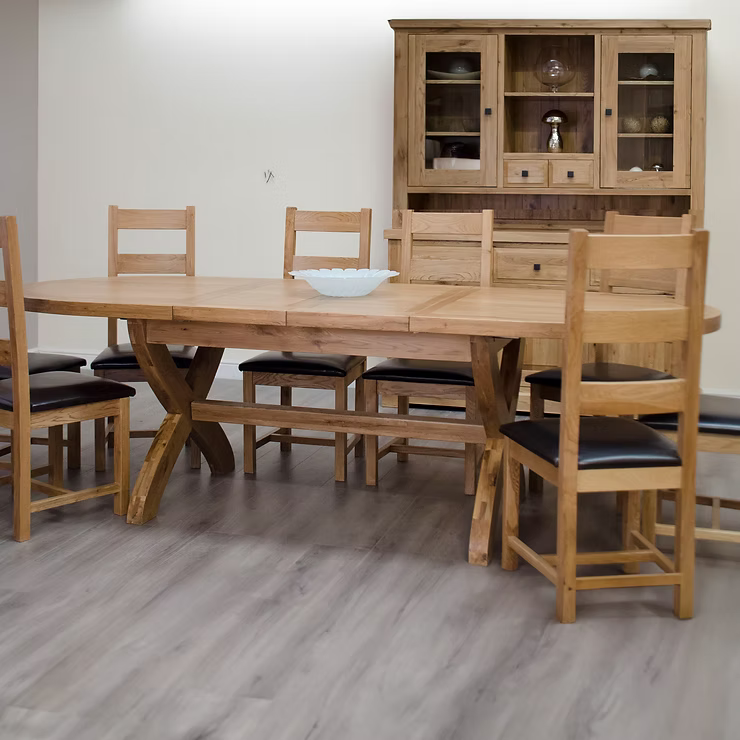 Kingsley Oval X-Leg Extending Table