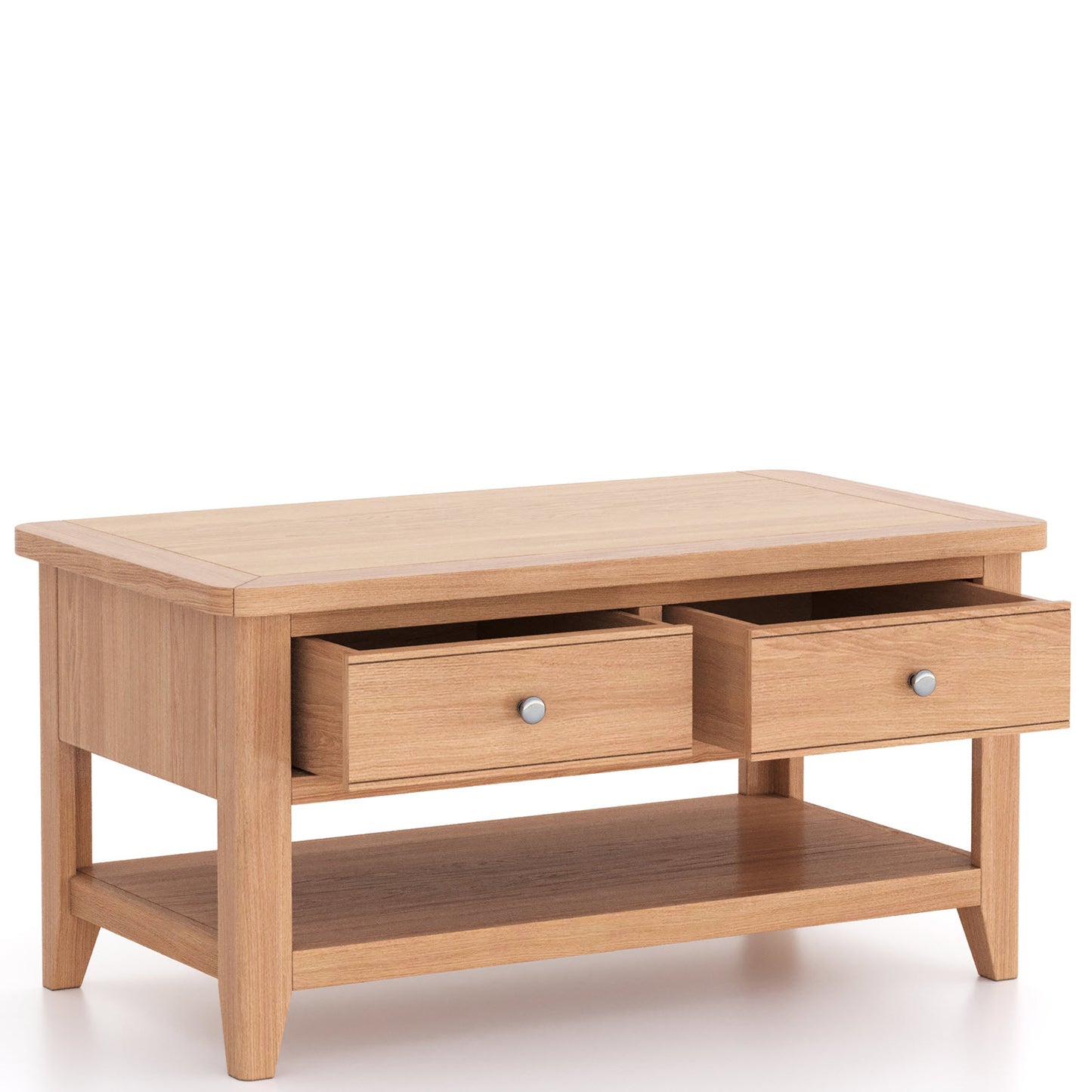 Tetbury Oak Medium Coffee Table With Drawers