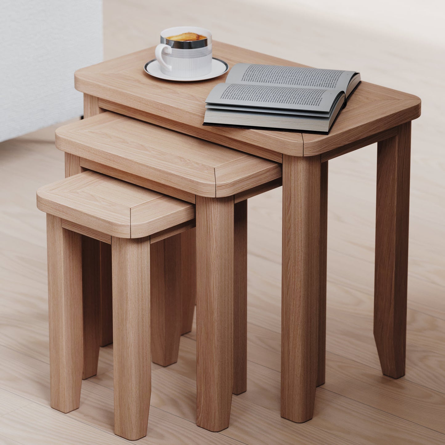 Tetbury Oak Nest of 3 Tables