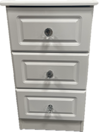 Grosvenor White Gloss 3 Drawer Bedside