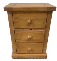Chunky Pine 3 Drawer Bedside