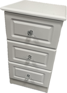 Grosvenor White Gloss 3 Drawer Bedside