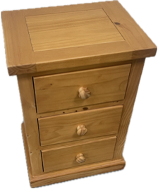 Chunky Pine 3 Drawer Bedside