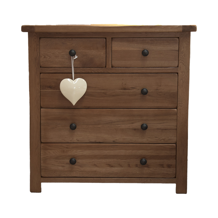 Rustic Oak 5 Drawer Chest