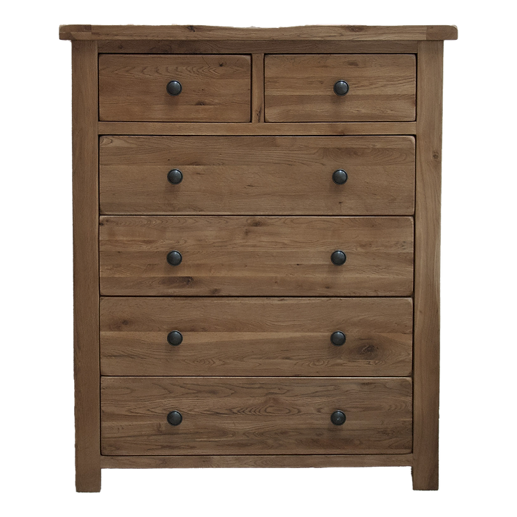 Rustic Oak 6 Drawer Chest