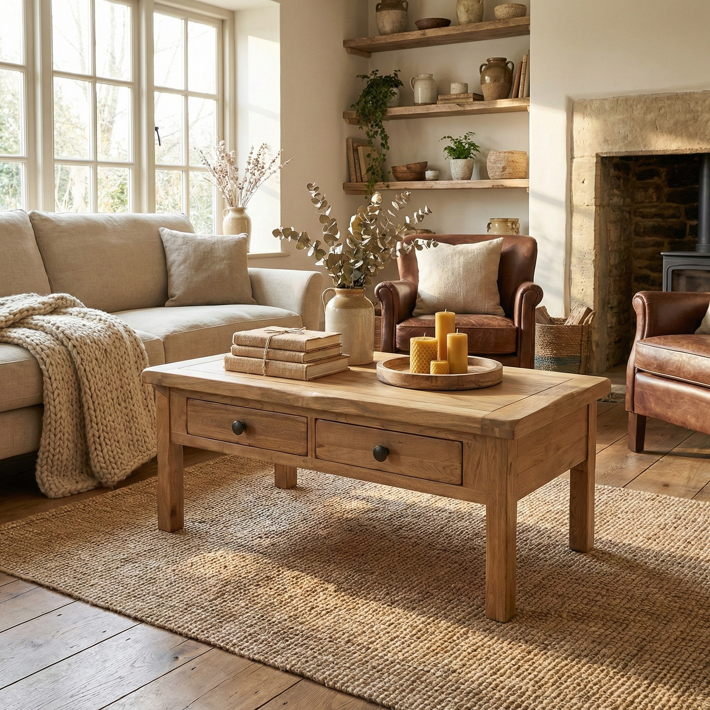 Rustic Oak Coffee Table