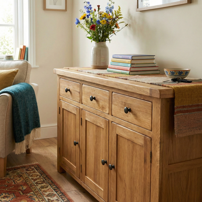 Rustic Oak Large Sideboard