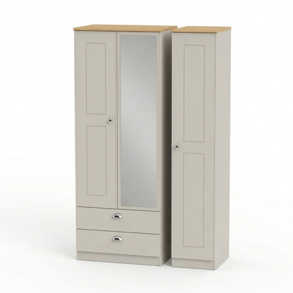 Kensington Triple Mirrored Wardrobe with Drawers