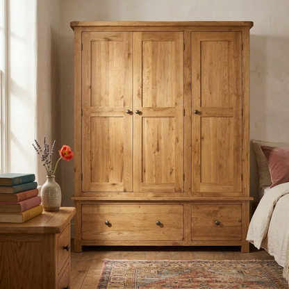 Rustic Oak Triple Wardrobe