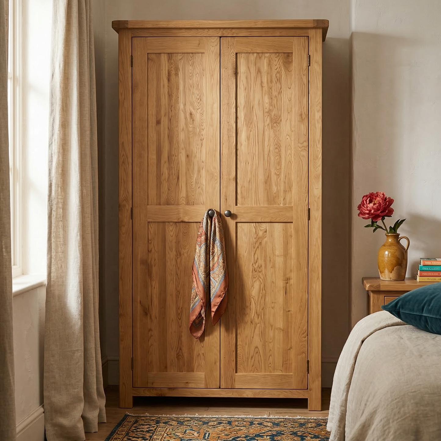 Rustic Oak Double Wardrobe