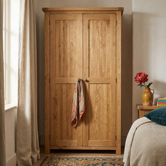 Rustic Oak Double Wardrobe