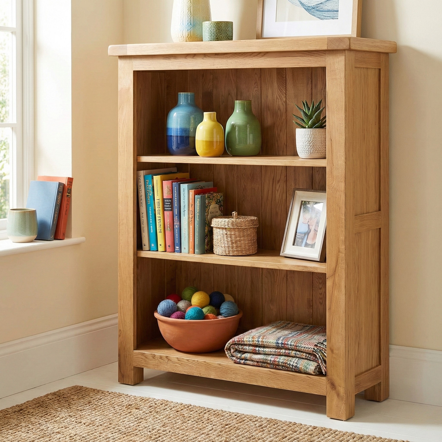 Rustic Oak Small Bookcase