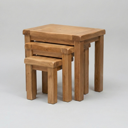 Rustic Oak Nest of Tables