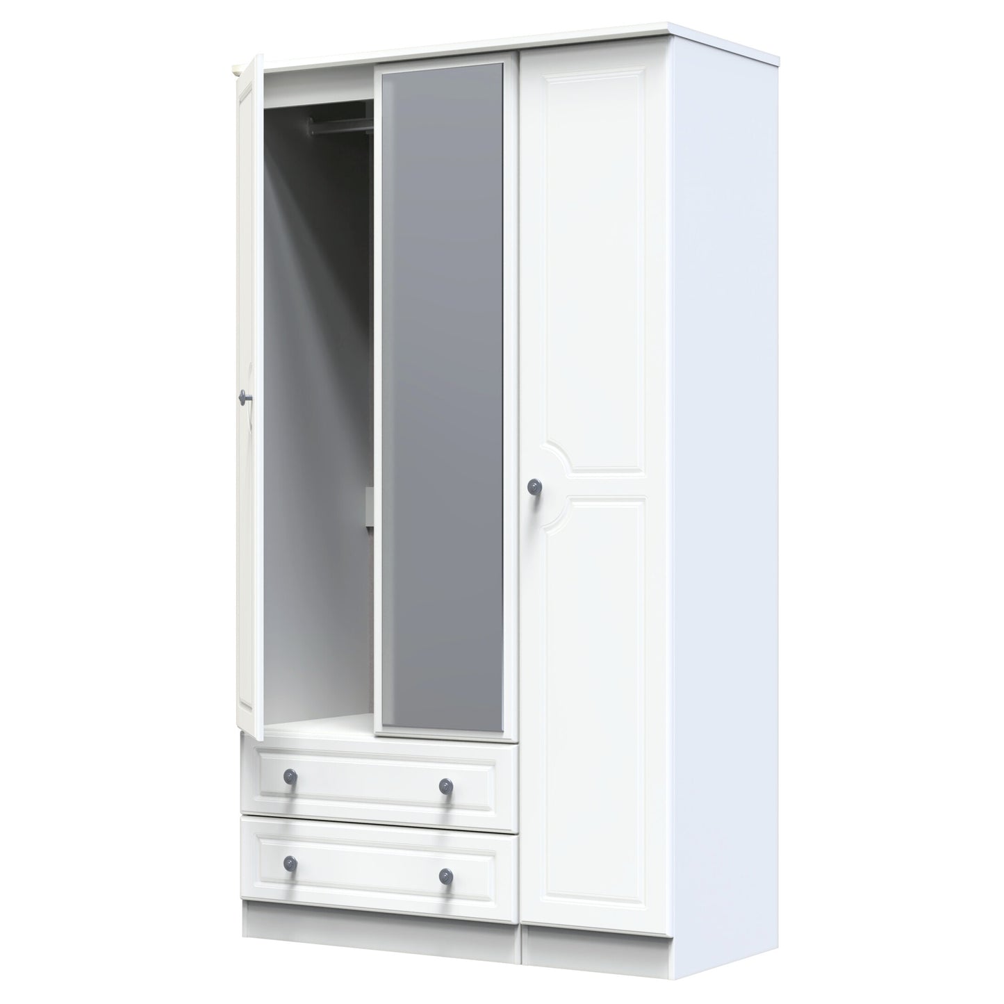 Solway Triple Mirrored Wardrobe with Drawers