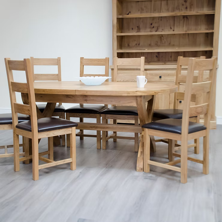 Kingsley Oval X-Leg Extending Table