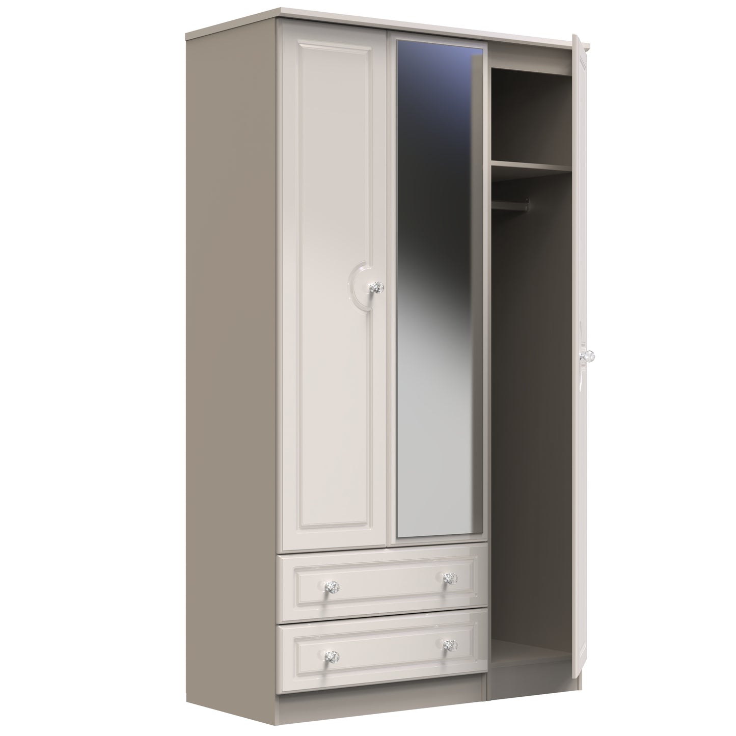 Grosvenor Triple Mirrored Wardrobe With Drawers