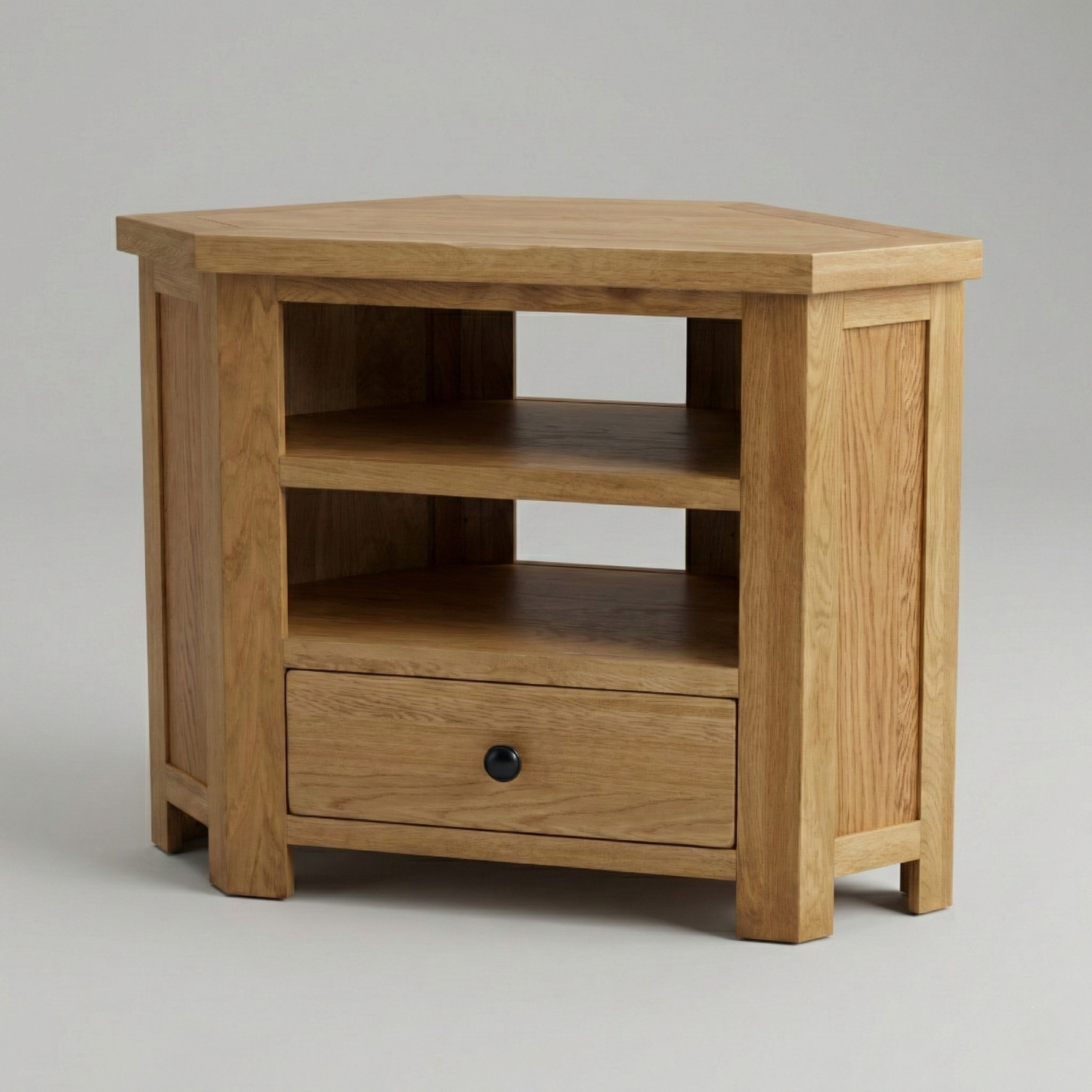 Rustic Oak Corner TV Unit