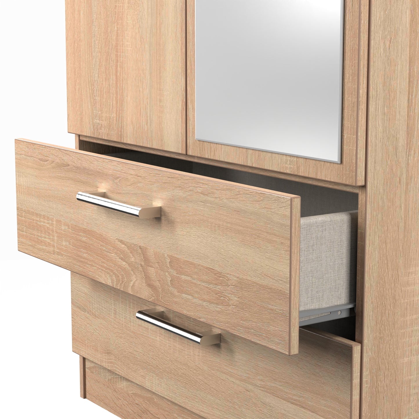 London Mirrored Wardrobe with Drawers