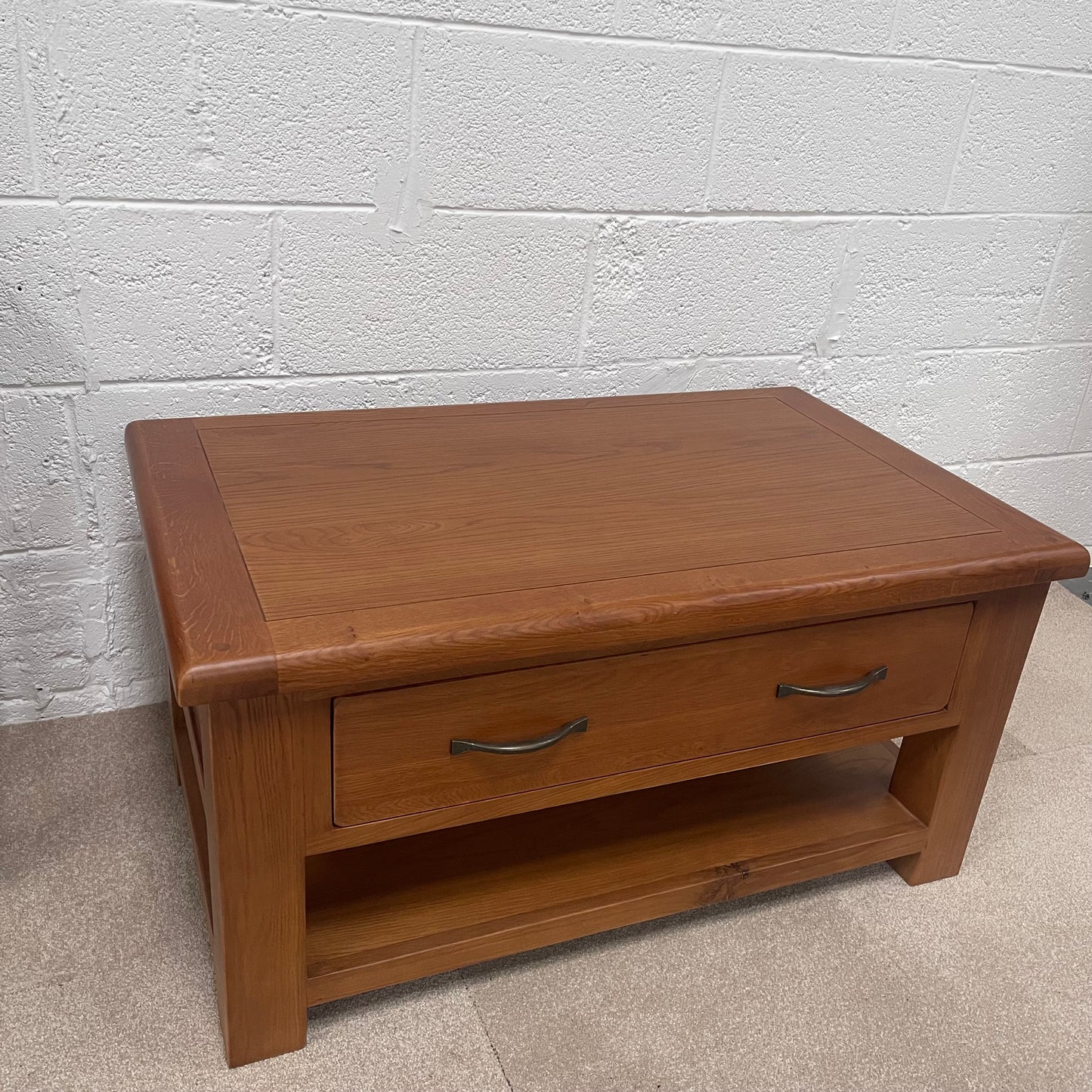 Oak Coffee Table with Drawer