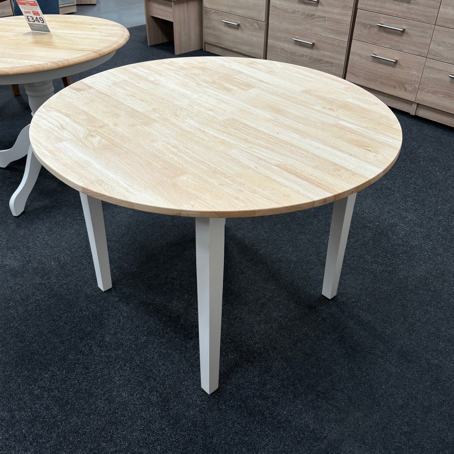 Round table with painted legs