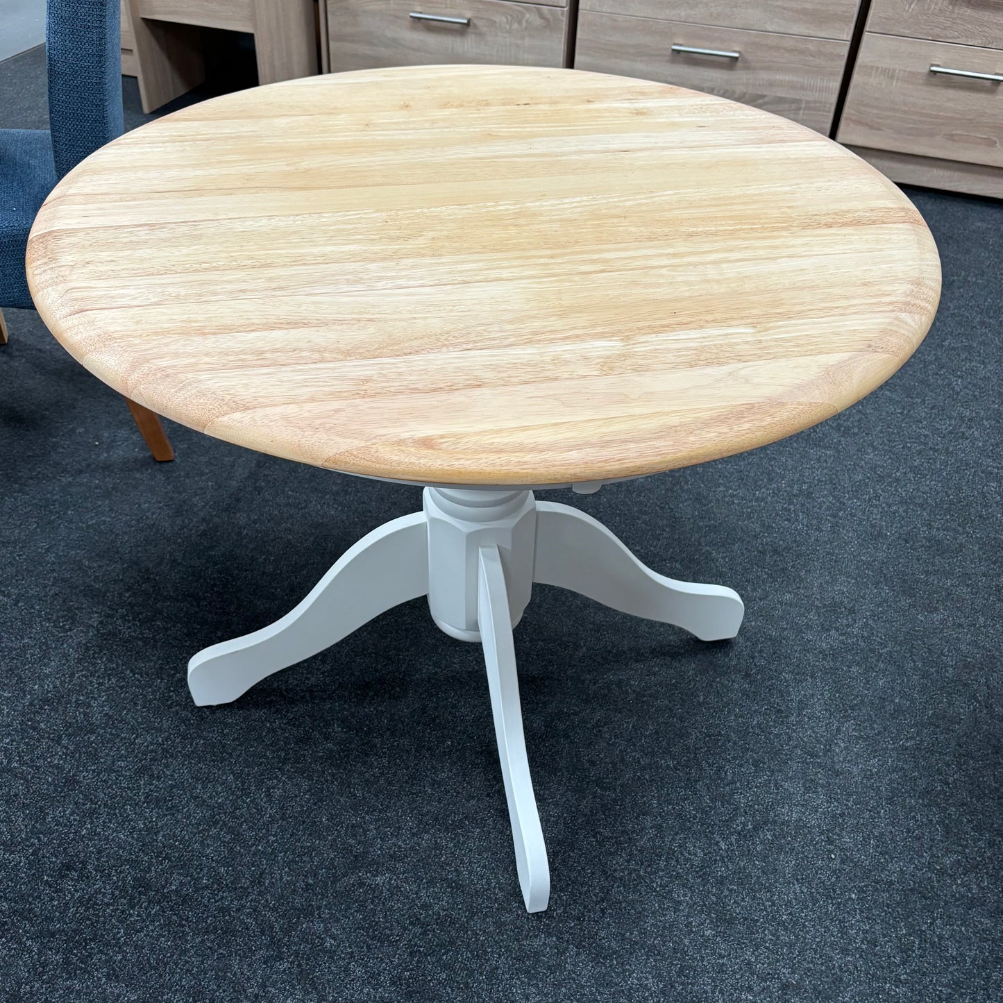 Painted Round Pedestal Table with washed effect top