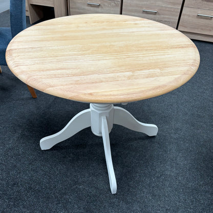 Painted Round Pedestal Table with washed effect top