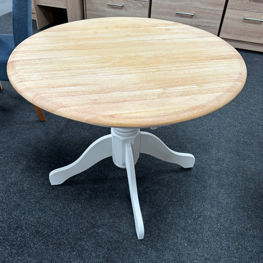 Painted Round Pedestal Table with washed effect top