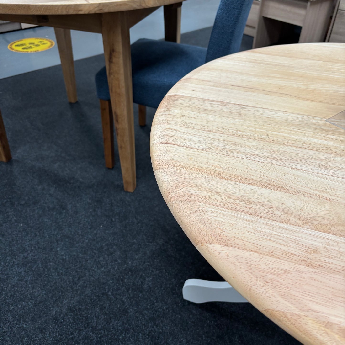 Painted Round Pedestal Table with washed effect top
