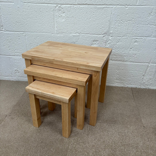 Light wood nest of tables