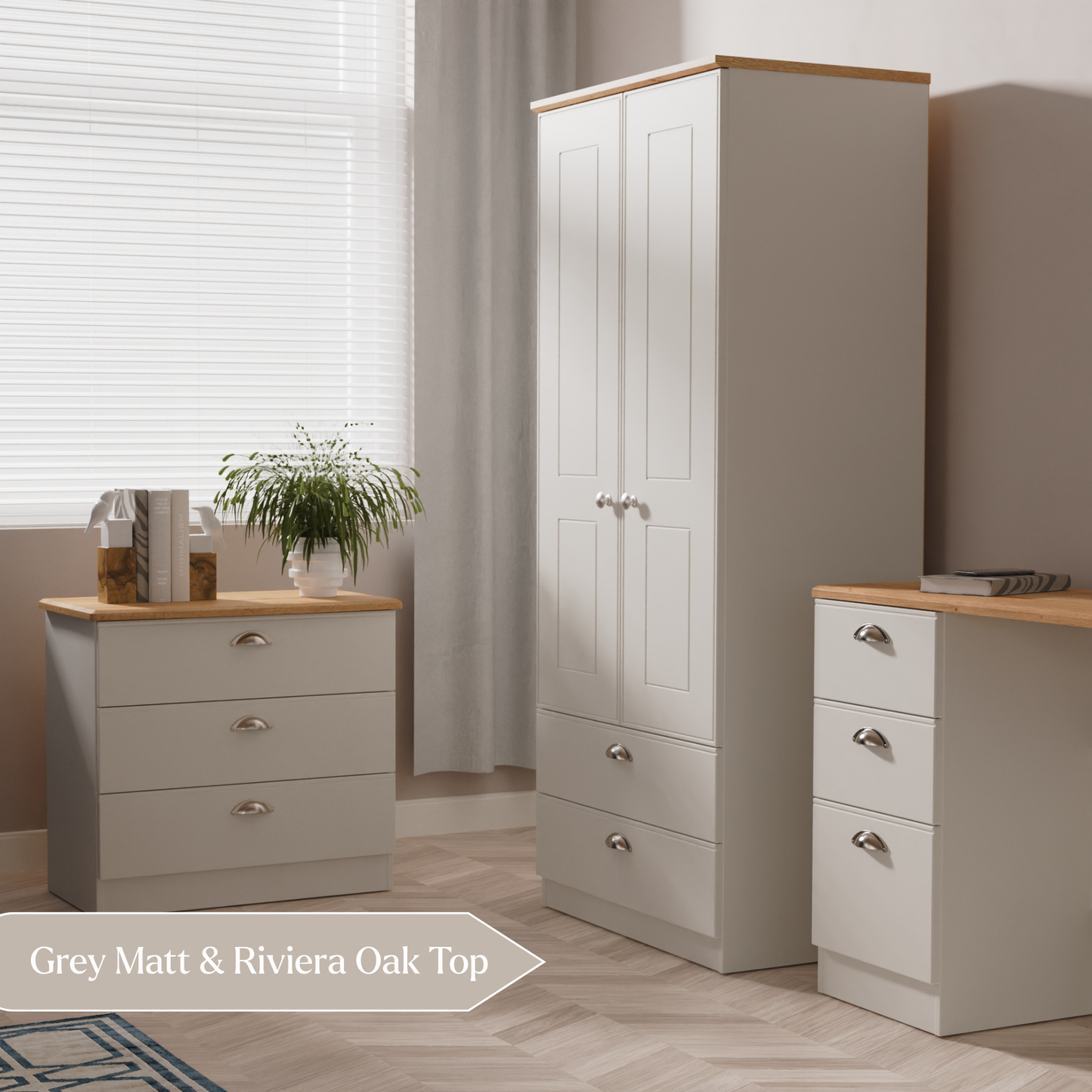 Kensington 3 Drawer Bedside