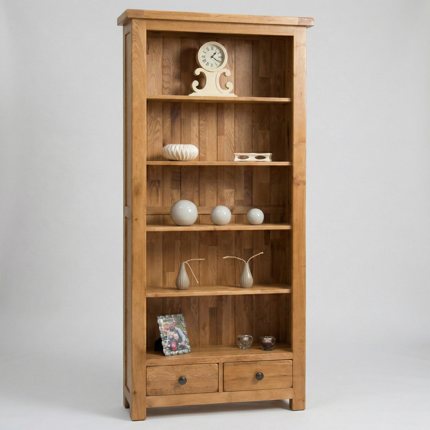 Rustic Oak Large Bookcase