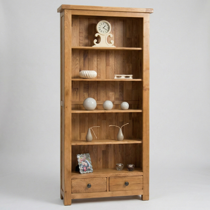 Rustic Oak Large Bookcase