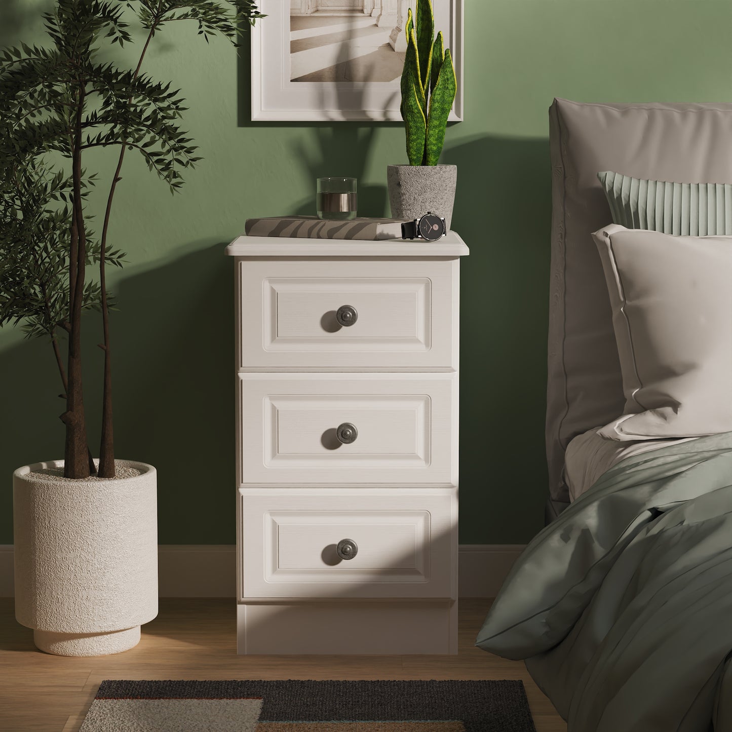 Solway 3 Drawer Bedside