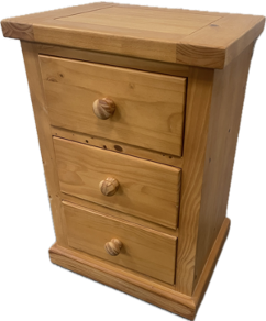 Chunky Pine 3 Drawer Bedside