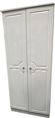 Grosvenor White Gloss Double Wardrobe