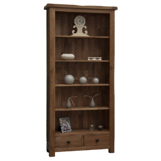 Rustic Oak Large Bookcase