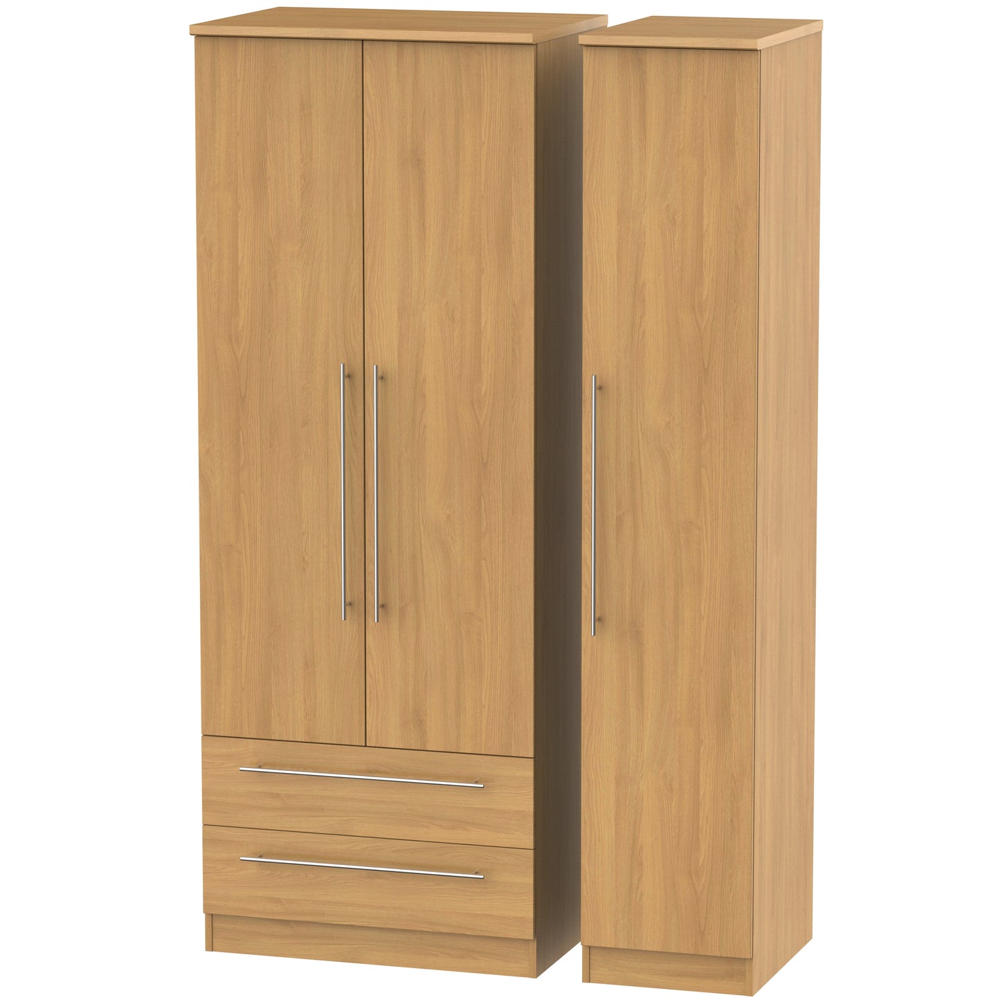 Style Triple Wardrobe With Drawers