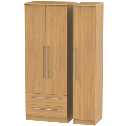 Style Triple Wardrobe With Drawers