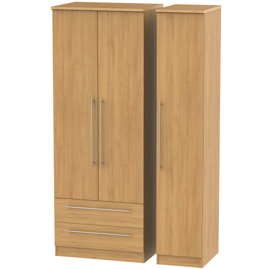 Style Triple Wardrobe With Drawers