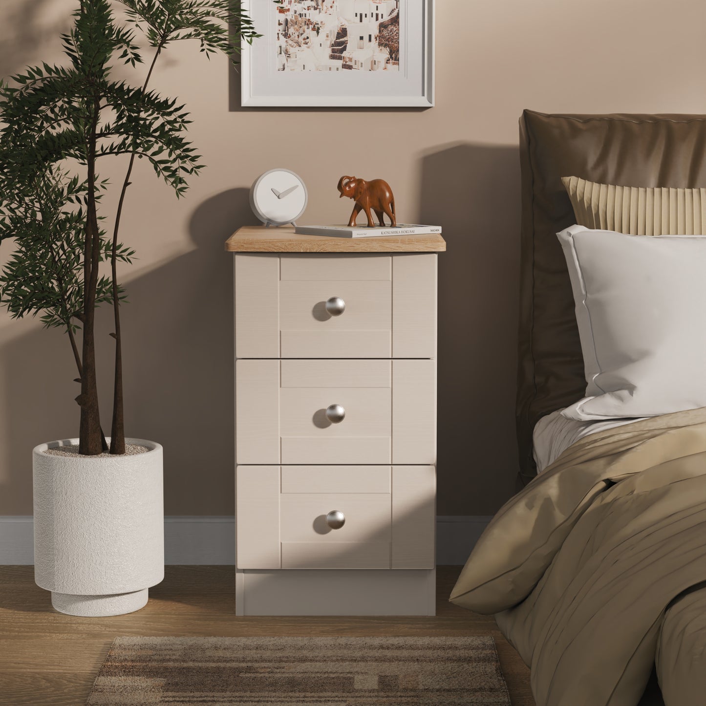 Arden 3 Drawer Bedside