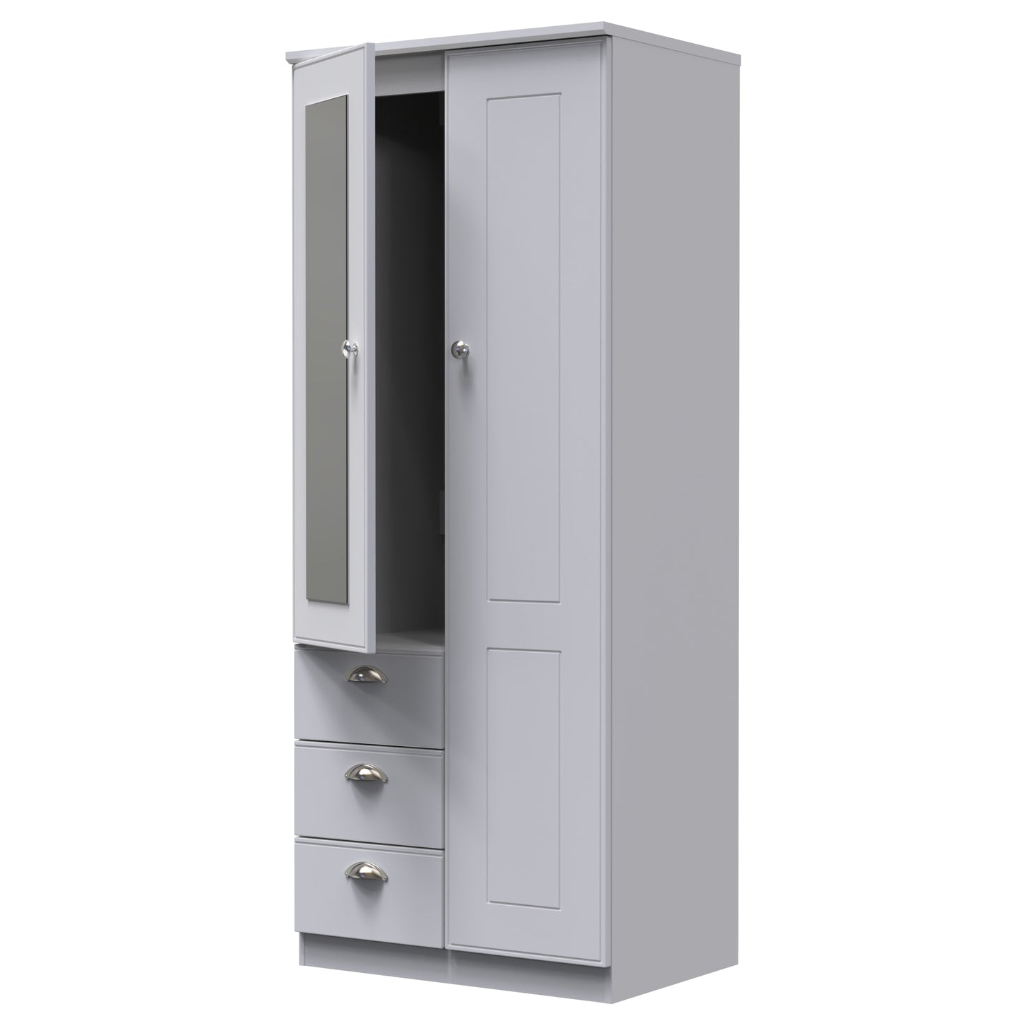 Kensington Mirrored Wardrobe with 3 Drawers