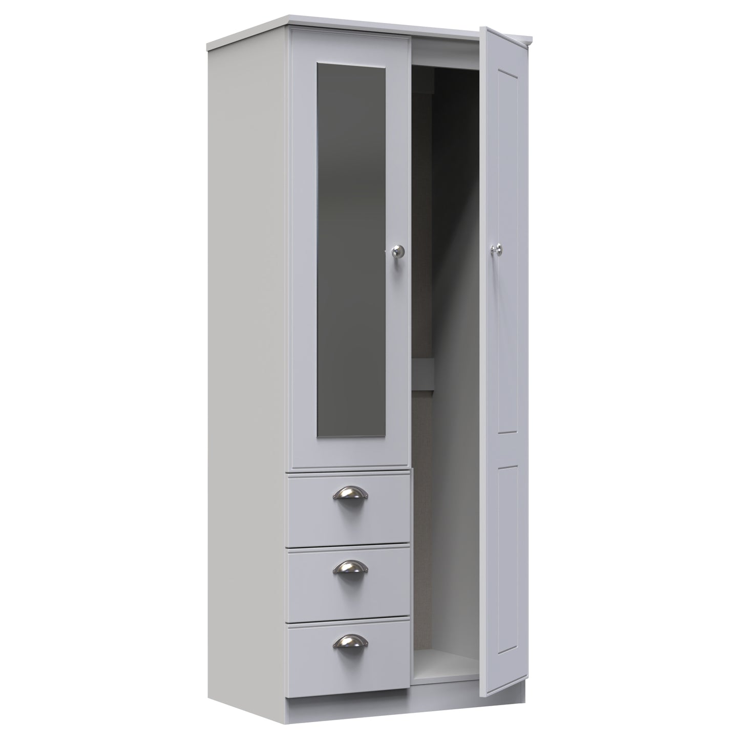 Kensington Mirrored Wardrobe with 3 Drawers