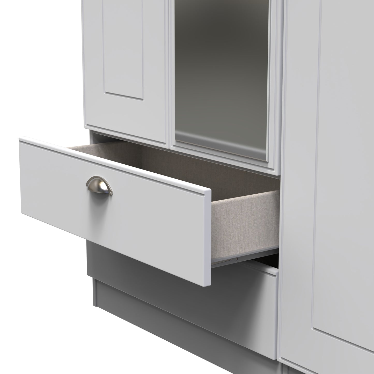 Kensington Triple Mirrored Wardrobe with Drawers