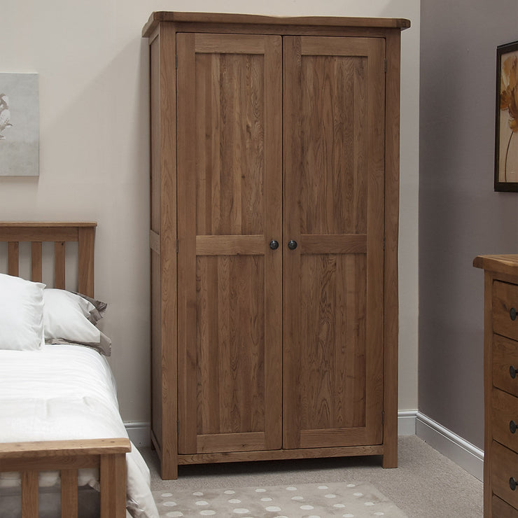 Rustic Oak Double Wardrobe