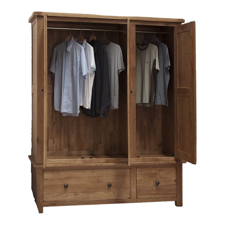 Rustic Oak Triple Wardrobe