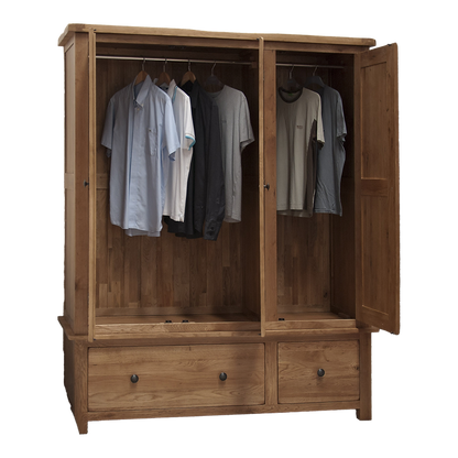 Rustic Oak Triple Wardrobe