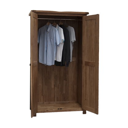 Rustic Oak Double Wardrobe