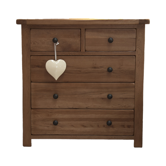 Rustic Oak 5 Drawer Chest